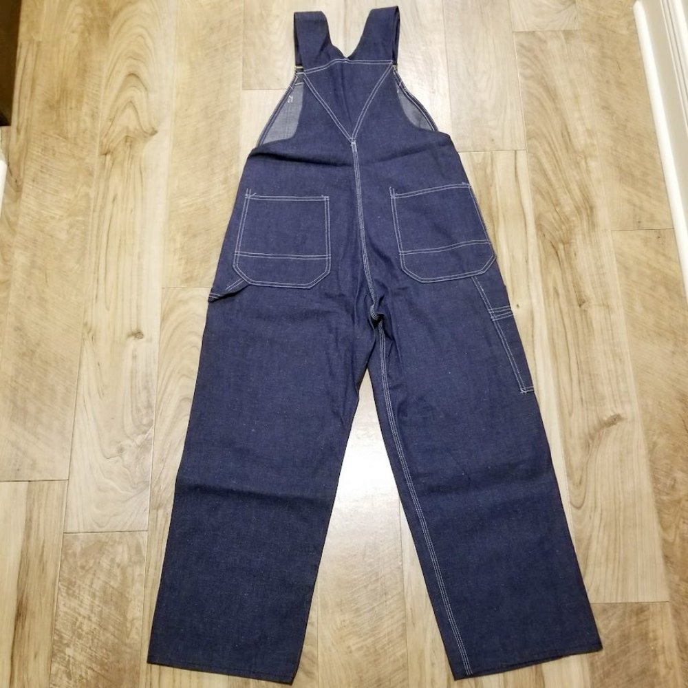 Vintage 60s SEARS Denim Bib Overalls NOS Union Made Utility Gorpcore Lagenlook - Picture 11 of 13